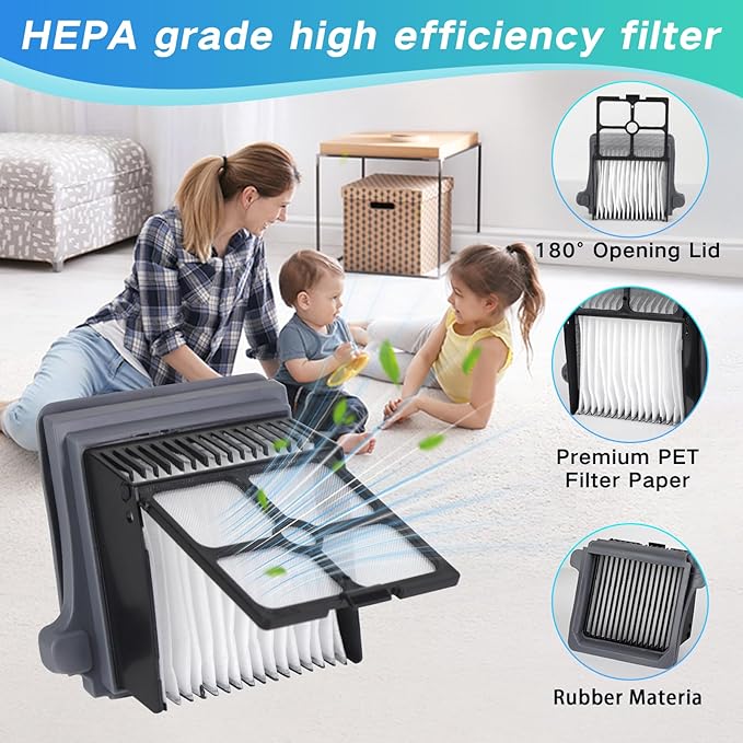 Roller Brush and Filters Replacement Parts for Tineco Floor One S5 Steam/IFloor 5 Steam Cordless Wet Dry Vacuum Cleaner- 2 Roller Brushes + 4 HEPA Filters + 1 Cleaning Brush (7 Pcs)