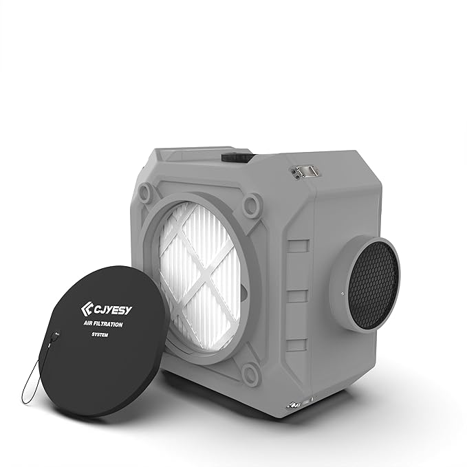 Air Scrubber,Air Purifier with 3 Stage Filtration, Stackable Negative Air Machine for Industrial and Commercial Use, Heavy Duty Air Cleaner with HEPA/Activated Carbon Filter