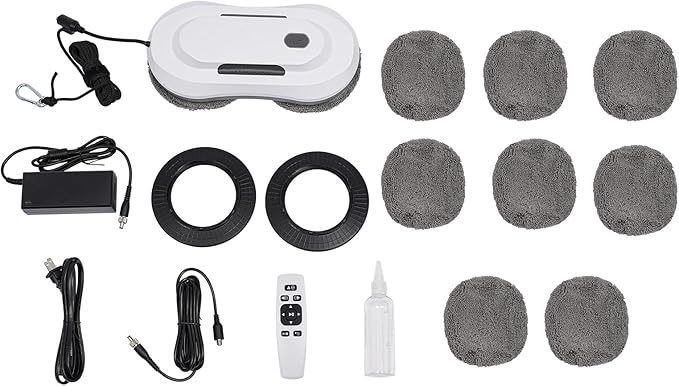 Window Cleaner Robot 2800pa Electric Window Cleaning Machine with Intelligent Navigation and Edge Detection Remote Control Window Washer Robot Smart Window Cleaner Glass Cleaning Robot
