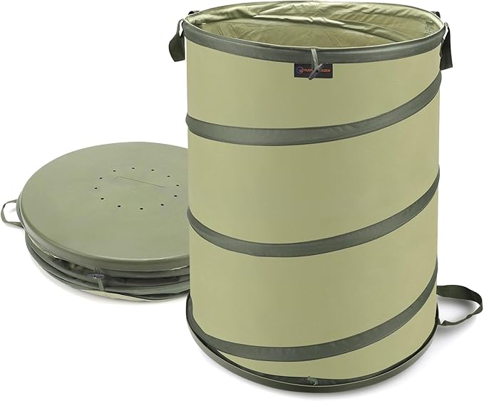 YUDI & GARDEN 45 Gallon Hard Bottom Collapsible Garden Bag, Collapsible Trash Can for Collecting Weeds or Leaf or Party and Yard Waste