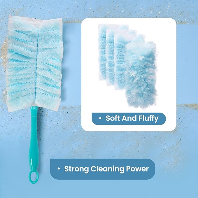 Duster Refills Bulk Compatible with Swiffer Dusters Swiffer Microfibre dust Cleaner for Cleaning Home, Office, Furniture (Color Mixing, 60 PCS (180°+360°))