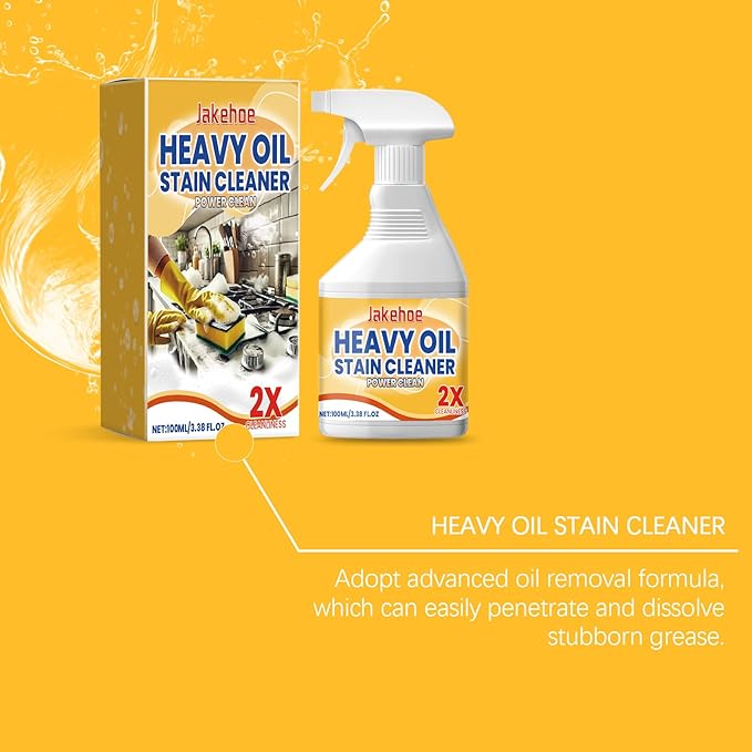 Heavy Oil Stain Cleaner, Multi-Purpose Power Clean Spray, Suitable for kitchen stoves, walls, electric appliances, kitchen utensils, coffee machines and other items (6.76fl oz)