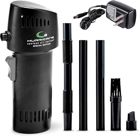 O2 Industrial Hurricane Compressed Air Duster - Powerful Cordless Compressed Air Cleaner, Rechargeable Mini Dust Fan Electric Blower for Computer, Keyboard, Electronics, Car Detailing, Home Cleaning