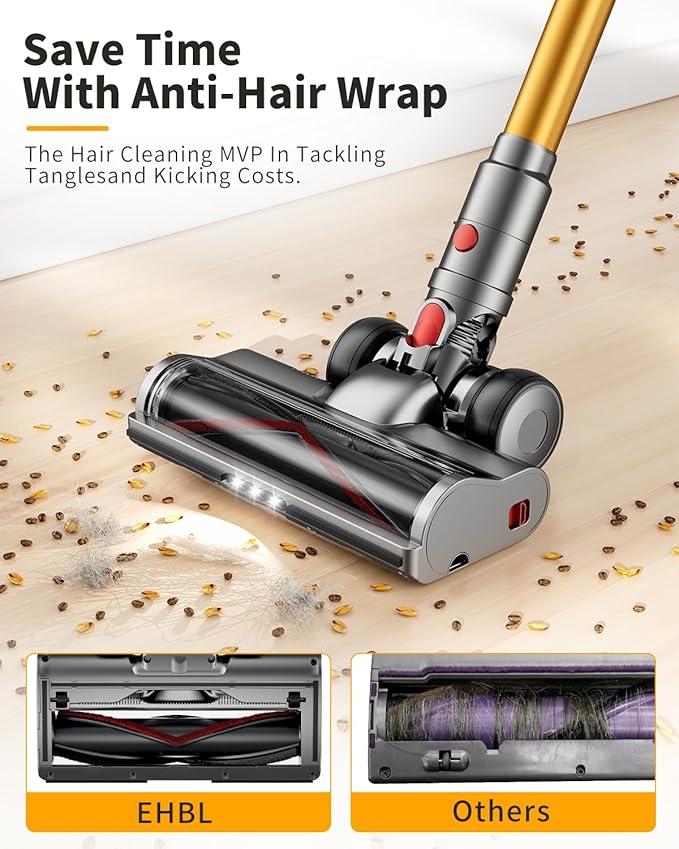 Cordless Vacuum Cleaner for Home 600W 60Kpa Upgraded Powerful Stick Vacuum Up to 75Mins, Anti-Tangle & Wall Mount Charging, 8 in 1 Lightweight Vacuum Cleaners for Home/Pet Hair/Carpets/Floors