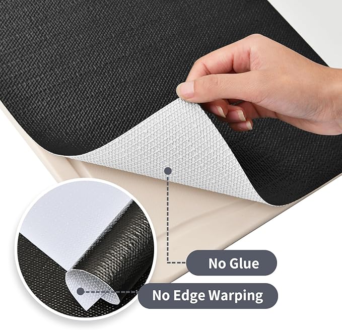 Shelf Liners for Kitchen Cabinets 12in x 30FT, Non Adhesive Drawer Liner Pure Black Thickened Shelf Liner Non-Slip Easy to Clean for Tool Box Refrigerator with Knife and Tape Measure