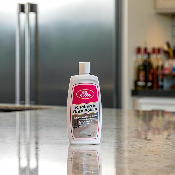 Gel-Gloss Home Kitchen & Bath Polish | Carnauba Cleaner Wax Formulation | Removes Water Spots, Light Scratches & Stains | Restores Color & Shine | Carnauba Wax Protective Coating, 16 oz.