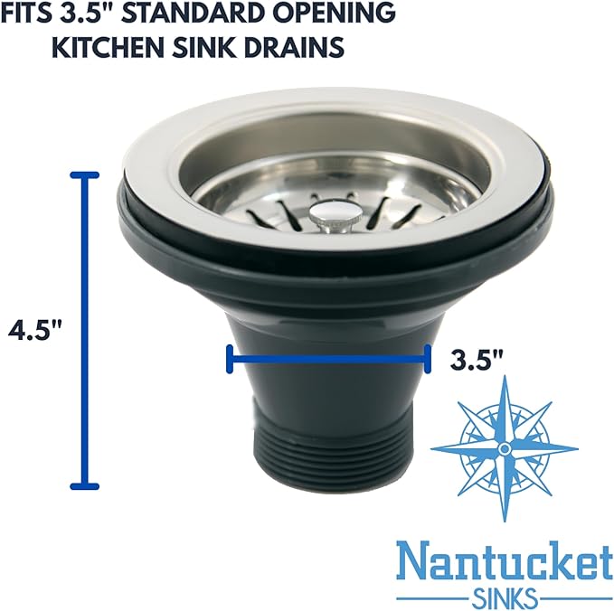 Nantucket Sinks NS35L Standard Kitchen Basket Strainer Drain