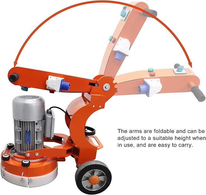 Floor Grinding and Trimming Machine Walk Behind Concrete Floor Grinder Hand-push Cement Ground Grinder Epoxy Floor Grinding Polisher Adjustable Floor Polishing Machine 220V