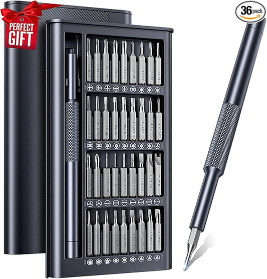 Stocking Stuffers for Men Adults Him, AXTH 37in1 Small Precision Screwdriver Set, Christmas Gifts, Professional Magnetic Mini Repair Tool Kit for Computer, Watch, Laptop, Tiny Electronic