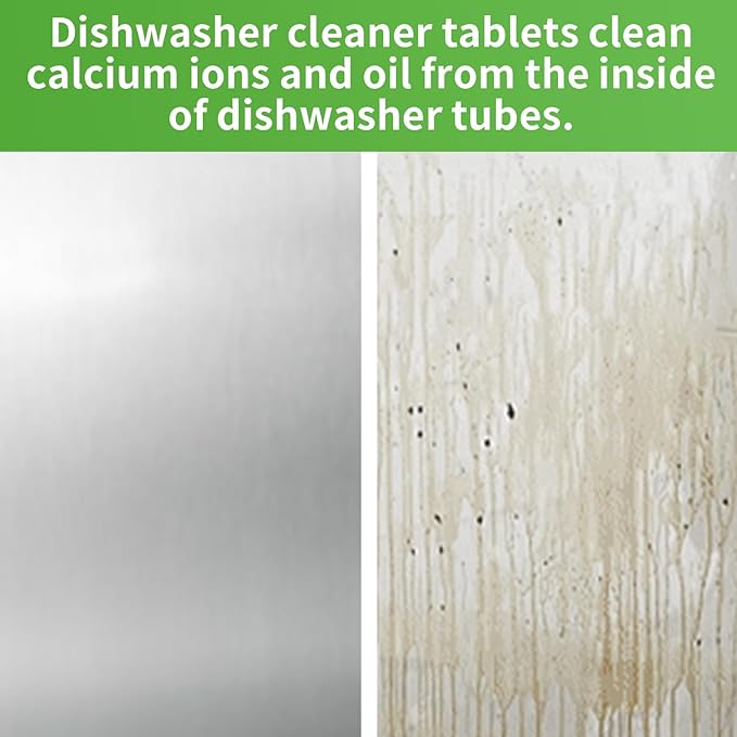 Dishwasher Cleaner and Deodorizer Tablets, 24 Pack - Helps Remove Limescale & Odor, Prevents Buildup in Pipes, Safe for All Dishwashers, Lemon Scent - 12 Month Supply
