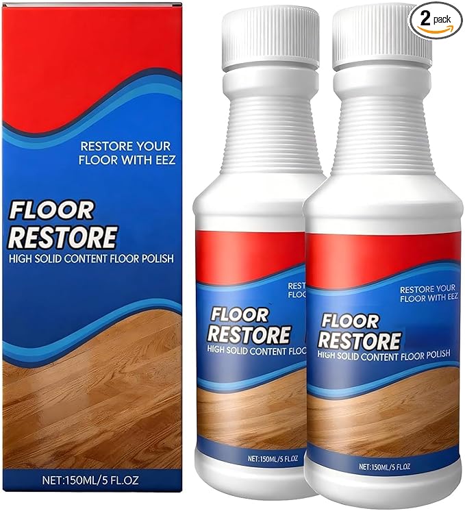 Timeno 2Pcs Floor Restore Polish, Floor Restore Cleaner Spray, Quick-Dry Protective Treatment for Hardwood Laminate Vinyl Bamboo Floors, 5 fl oz (150 ml)