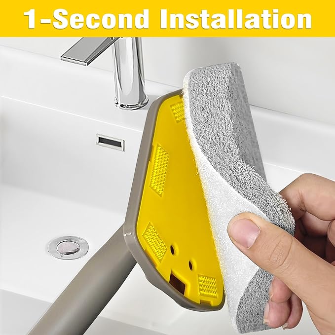 NEWE Shower Scrubber Refill Pads, Tub Tile Scrubber Replacement Head for Cleaning Bathroom Bathtub Sink Toilet (2pcs Scouring Pad)