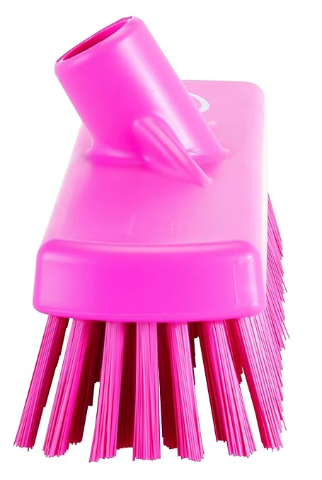 Vikan 70601 Brush,Wall/Floor Scrub,Stiff,12",PP/PBT,Pink
