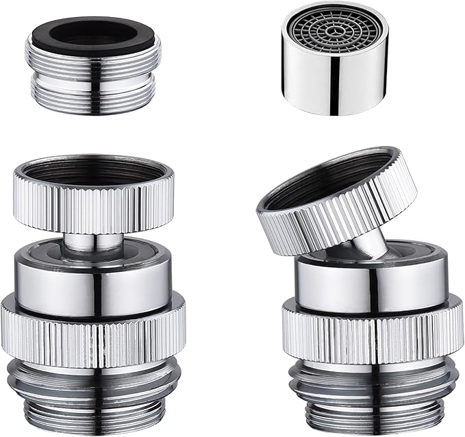 Faucet Adapter with Aerator, Sink Faucet to Garden Hose Adapter, Kitchen/Bathroom Fuacet Adapter to Garden Hose, Sink Hose Attachment for Faucet Adapter Connector, Chrome