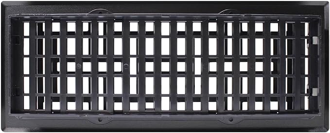 Decor Grates (4-Pack) AJH412-BLK Oriental Floor Register, 4x12 Inches, Textured Black Finish