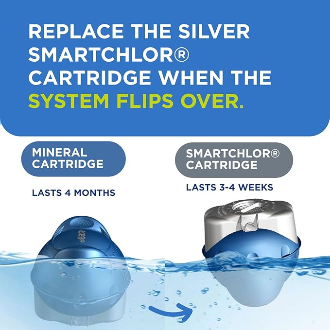 FROG @Ease Replacement SmartChlor Cartridges for use with Swim Spa FROG @Ease Floating System - Swim Spa Sanitizer System Supports Less Chlorine Use - 3 Pack + 4 Maintain