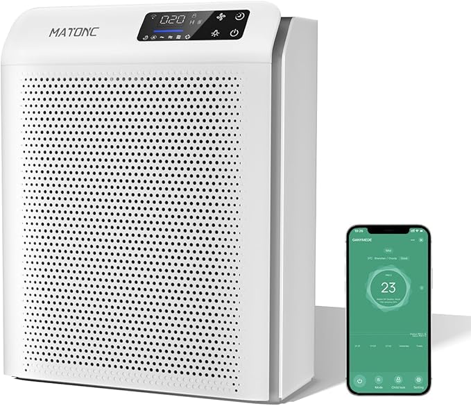 Air Purifiers for Home Bedroom Large Room Up to 3500 Ft², Smart HEPA Air Cleaner with APP Control,PM 2.5 Display Air Quality, Sleep Mode, Auto Mode, HEPA Air Purifier for Pets Hair, Dust, Odor, Pollen