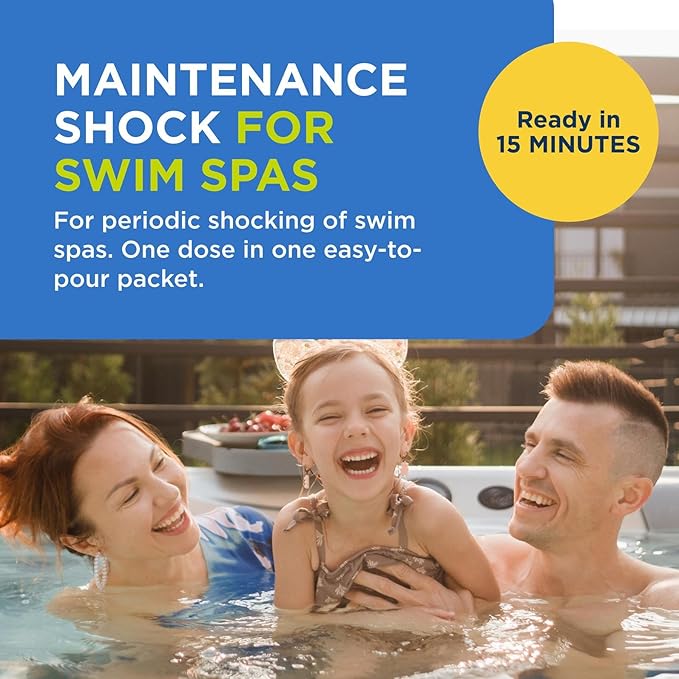 FROG Maintain for Swim Spas - Non-Chlorine Shock for use with Swim Spa FROG @Ease Floating System - Single Dose Packets for Easy Swim Spa Maintenance & Treatment - 4 Pack
