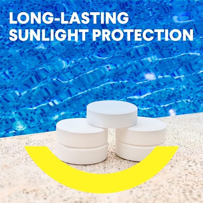 PROFELIZ Chlorine Tablets 3 Inch for Swimming Pools, Kills Bacteria and Stops Algae, Slow Dissolving,Individually Wrapped,Pool Chlorine Tablets, 2-Pack,4 lb per Bucket，8lb Total