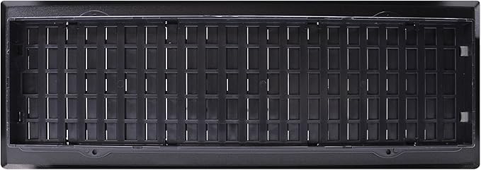 Decor Grates AJH414-BLK Oriental Floor Register, 4x14 Inches, Textured Black
