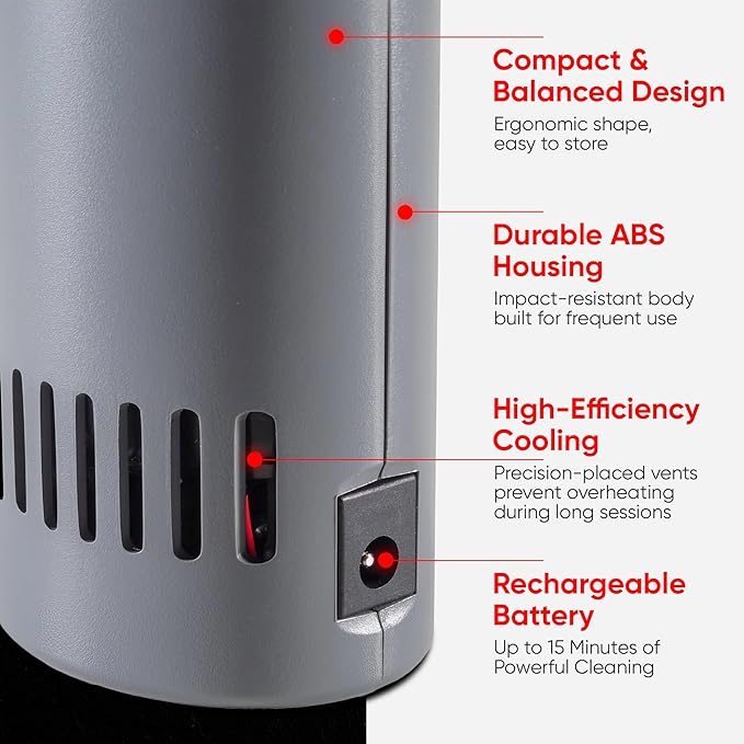 X3 Hurricane Compressed Air Duster | Adjustable Speed up to 260mph | Made in USA | Cordless, Rechargeable Canned Air Duster for Computers | Extended Warranty | 5 Attachments Included