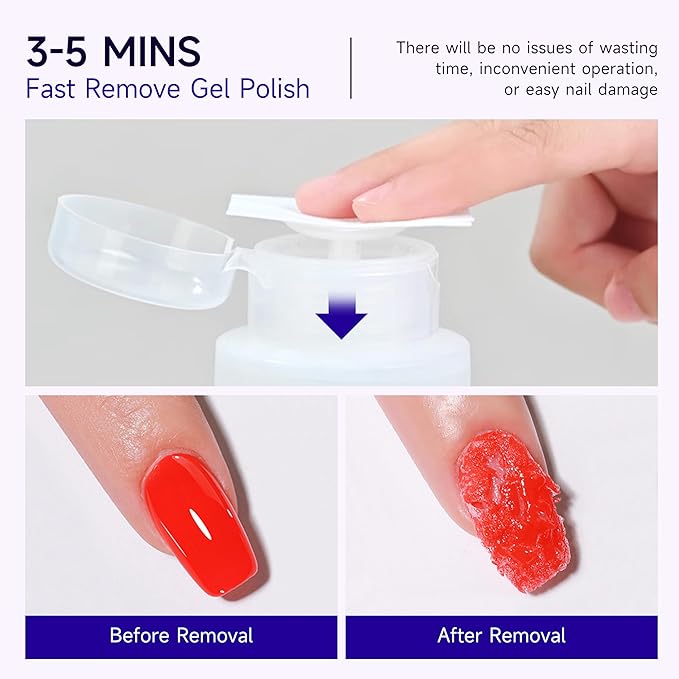 AIJIMEI 160ml Gel Nail Polish Remover Pump Dispenser Portable Acetone Nail Polish Gel Remover for Nail Art Easy to Handle Residual Nail Oil for Daily Nail Polish Remover Helper