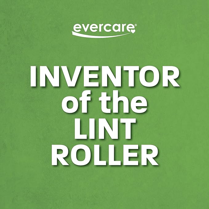 Evercare Giant Extreme Stick Lint Roller Brushes with 60 Easy-Peel Sheets, Pack of 5 Refillable Lint Rollers for Hair and Debris (300 Sheets Total)