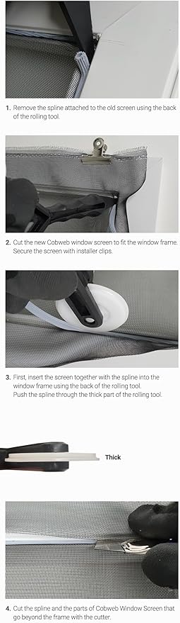 Premium Window Screen DIY KIT 39" 51" Blocks Rain, Pet Scratch, Pollen, Fine Dust 99%, 30Mesh Durable New Material, DIY Tools Included (W51in X L99ft)