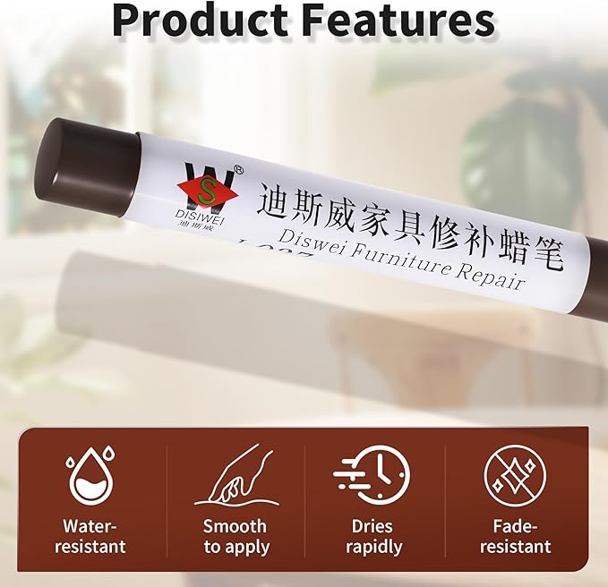 Wood Filler Sticks Dark Coffee Furniture Scratch Repair Crayons Wood Floor Repair Wax Filler Sticks Furniture Repair Wax Crayons for Wooden Furniture, Floors, Cabinets & Tables