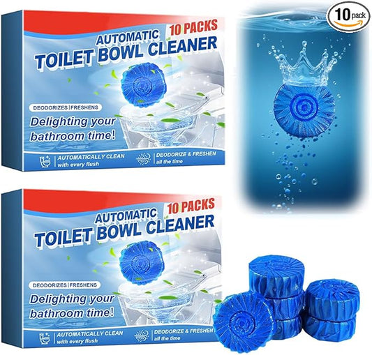 Automatic Toilet Bowl Cleaner Tablets, Blue Toilet Bowl Tablets Drop in Tank, Long Lasting Tank Cleaner for Bathroom, Convenient Blue Deodorizer, Easy Flush Cleaner Tablets for Toilet（20）