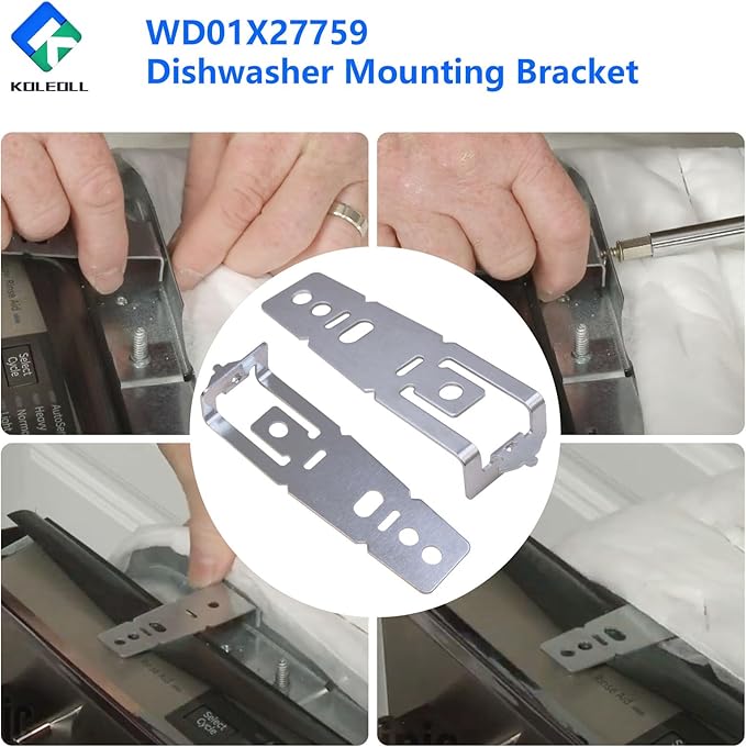 2 Pack WD01X27759 Dishwasher Mounting Bracket Compatible with GE 4961783 AP6994863 PS16219683 EAP16219683 Countertop Bracket Replacement Part