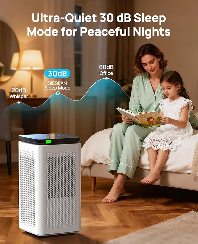 Air Purifiers for Home Large Rooms up to 3500 Ft², True HEPA 0.1 Micron 99.97% Filtration with Carbon Filter, 235 CFM CADR, Removes Allergens, Pet Odor, Smoke, VOCs, 30dB Sleep Mode, PM2.5 Display