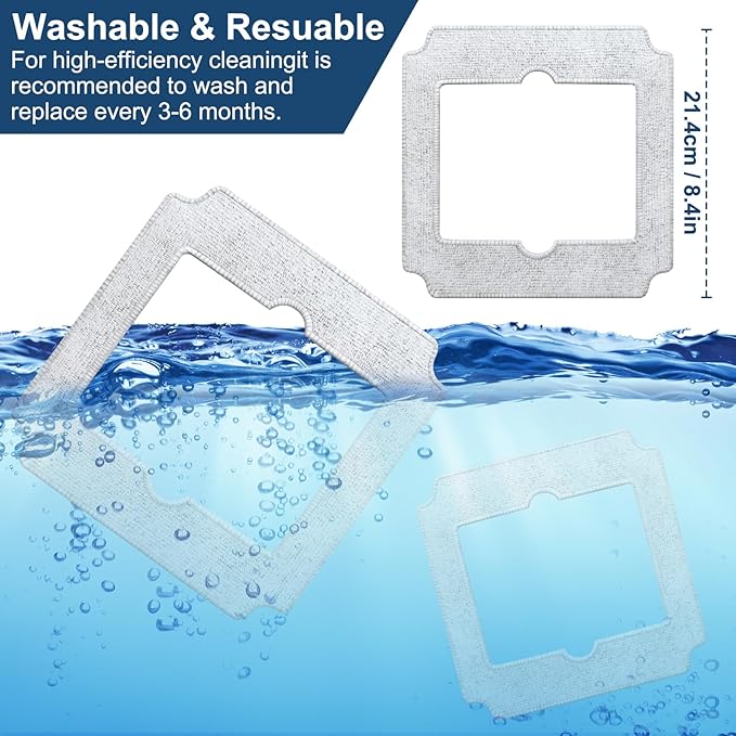 6 PCS Mop Pads Replacement for ECOVACS WINBOT Mini Window Cleaning Robot, Window Cleaning Robot Cleaning Cloth for Ecovacs Washable Microfiber Wipes, Part No. W-CC02-0012
