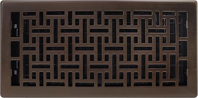 Decor Grates AJH614-RB Oriental Floor Register, 6X14 Inches, Rubbed Bronze Finish