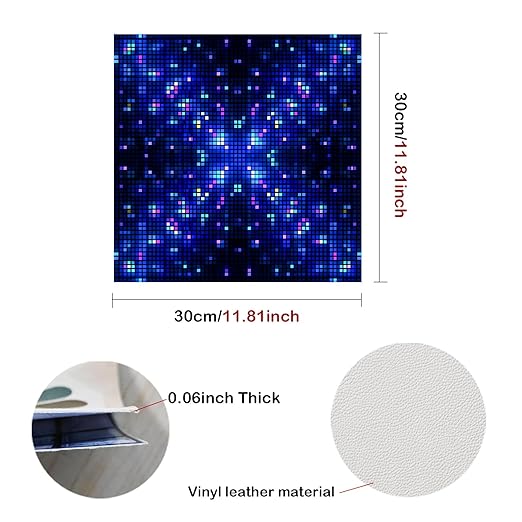Nuxovilar Peel and Stick Vinyl Floor Tiles - 11.8"x11.8" Colorful Pixel Pattern, 10 Pcs Self-Adhesive Peel and Stick Flooring for Easy Room Upgrade
