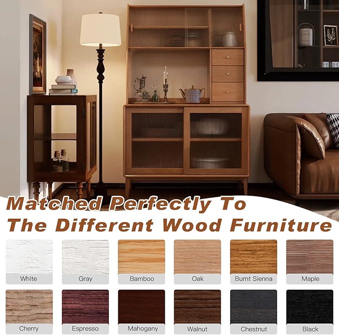 Furniture Touch Up Markers- 12 Colors, 19 Pcs Wood Scratch Repair Kit with Polish Wax and Wood Putty, Repair Wood Marker Pens for Cracks, Scratches, Holes, Stains, Doors, Floors, Tables, Cabinets
