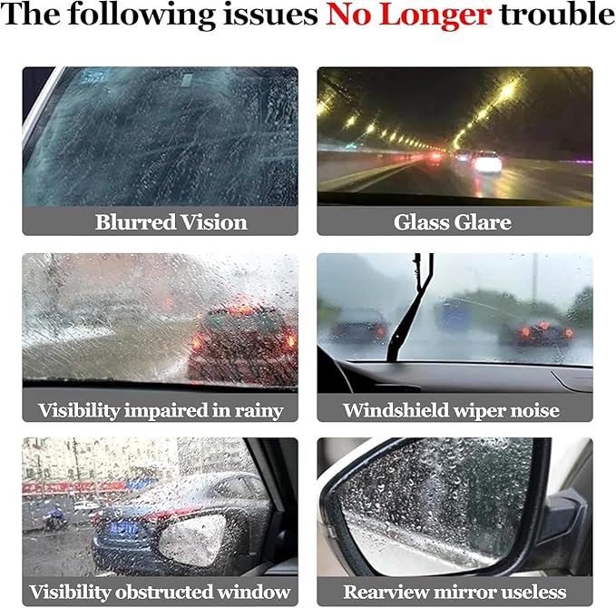 Glass Oil Film Cleaner for Car, Glass Cleaner Windshield Cleaner Tool for Automotive Windshield, Window, Mirror, Improve Windshield Clarity and Visibility for Safe Driving (2Pcs)
