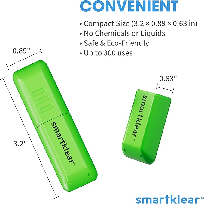 CarbonKlean SmartKlear Smart Phone Screen Cleaner - Compatible with iPhones, Androids, and More - Cleaner with Carbon Microfiber Tech-Lime Green-1 Count (Pack of 1)