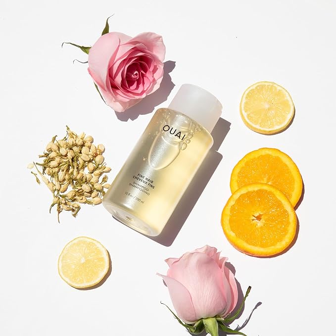 OUAI Fine Shampoo Travel Size - Volumizing Shampoo with Strengthening Keratin, Biotin & Chia Seed Oil for Fine Hair - For Clean, Weightless Body - Paraben, Phthalate & Sulfate Free Hair Care (3 Fl Oz)