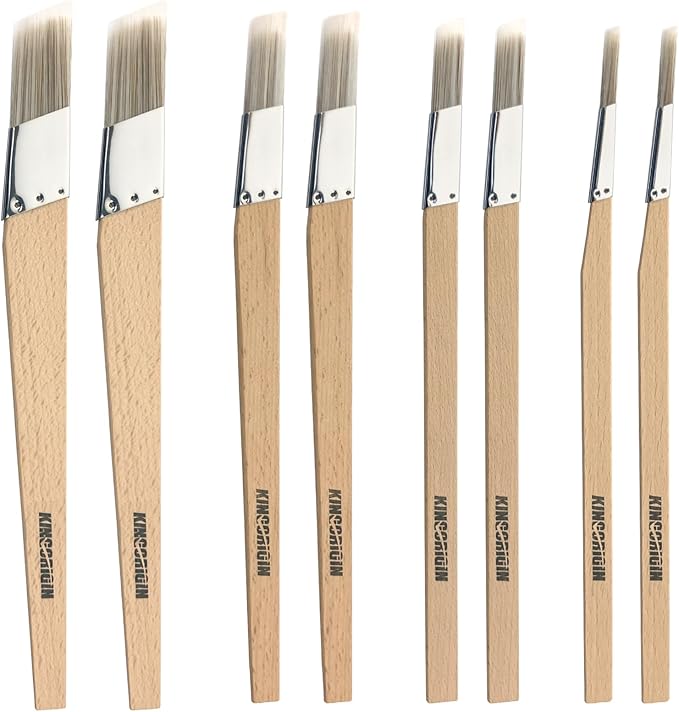Trim Paint Brushes Set of 8-0.25", 0.5", 0.7", 1" Slant Lining Fitch Paint Brushes for Detail, Small Cutting in Brushes for Trim, Edges and Crafts