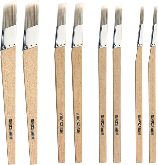 Trim Paint Brushes Set of 8-0.25", 0.5", 0.7", 1" Slant Lining Fitch Paint Brushes for Detail, Small Cutting in Brushes for Trim, Edges and Crafts