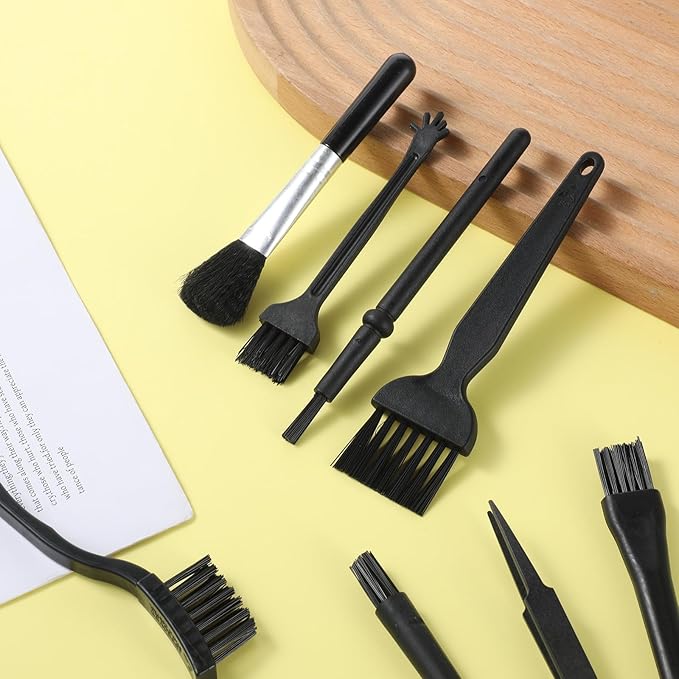 8 PCS Anti Static Brush Keyboard Brush Computer Cleaning Kit Anti Static Electronic Dust Clean Brushes for Laptop Keyboard Camera Computer (Black)
