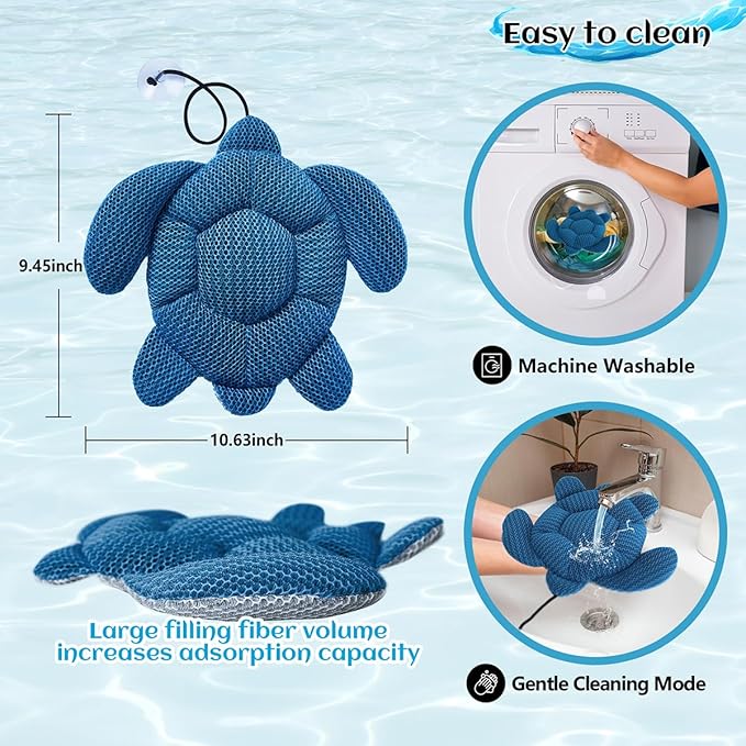 Hot Tub Scum Absorber for Spa Hot Tub,Hot Tub Accessories for Adults,Hot Tub Sponge.Hot Tub Oil Absorbing Sponge for Spa & Pool Cleaner,Hot Tub Turtle Scum Absorber Keeps Water Clean,1 Pack