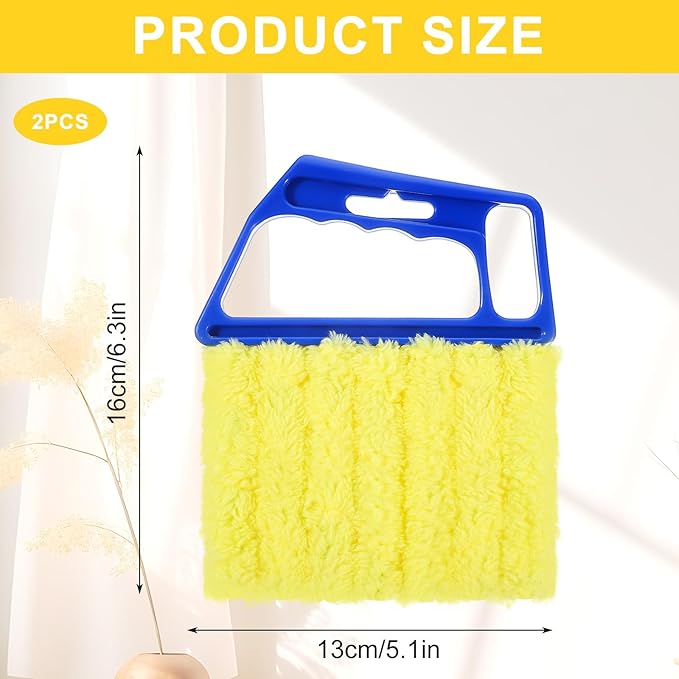 JIEYAO 2PCS Blind Cleaner Tools, Microfiber Window Blind Duster Washable 7-Finger Blind Cleaner Tool Duster for Window Blinds Air Vents Fans Venetian Shades Dust Dirt