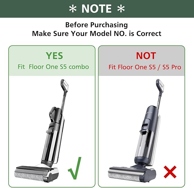 【Only S5 Combo】Brush Roller Replacement Parts for Tineco Floor ONE S5 Combo Cordless Wet Dry Vacuum Cleaner, 2 Brush Rollers + 2 Vacuum HEPA Filters (Only Fit S5 COMBO)