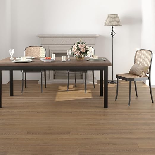 Freshtour Vinyl Flooring Roll, Versatile Removable PET Leather-Like Floor Covering, Waterproof & Durable, Easy Tape Installation, Cost-Effective for Any Room, Nature Oak/ 107.6 Sq.ft (39.3" x 393.7")