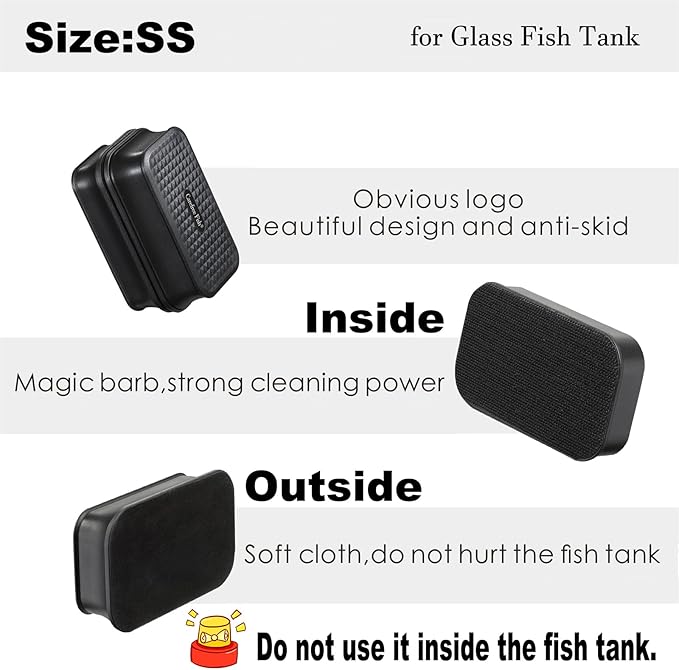 Carefree Fish Aquarium Super Strong Magnetic Cleaner for Glass Fish Tank Magnet Brush No Floating