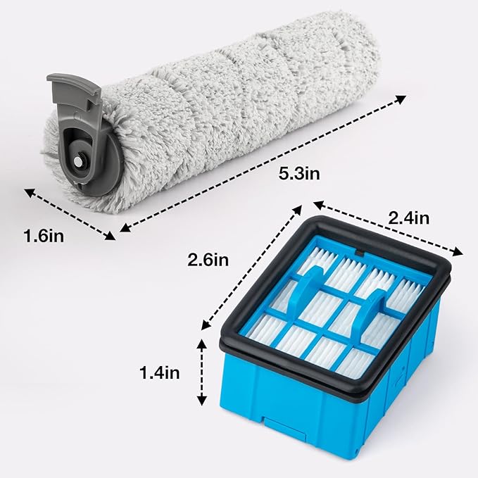 3882 Crosswave Omniforce Replacement Parts for BISSELL 3882/3883 / 3967F / 3970F CrossWave OmniForce/OmniFind Vacuum Cleaner, 2 Brush Roller, 2 HEPA Filters