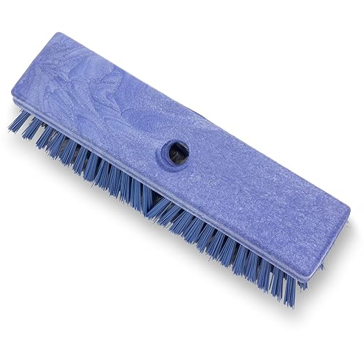 SPARTA Plastic Floor Scrub Brush, Brush Head Only, Deck Brush with ACME Standard Thread Fitting for Deck, Industrial Kitchens, and Hospitals, 10 Inches, Blue