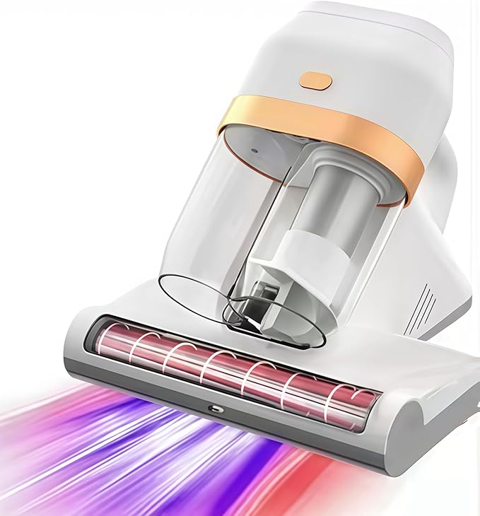 Bed Vacuum Cleaner, Mattress Vacuum Cleaner with UV & Ultrasonic, 15KPa Suction Handheld Bed Vacuum with High-Heating Technology, Deep Cleans Beds, Pillows, Sofas, Pet Hair, 500W (White)